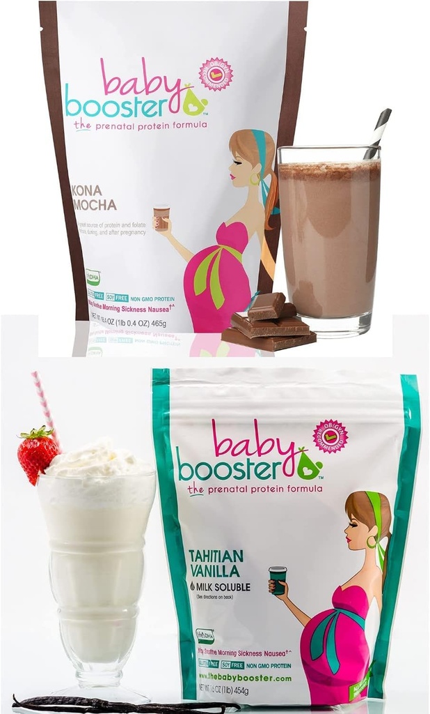 Beebi Booster Sünnieelne Vitamiinilisandi Shakes, Kona Mocha ja Tahitian Vanilla