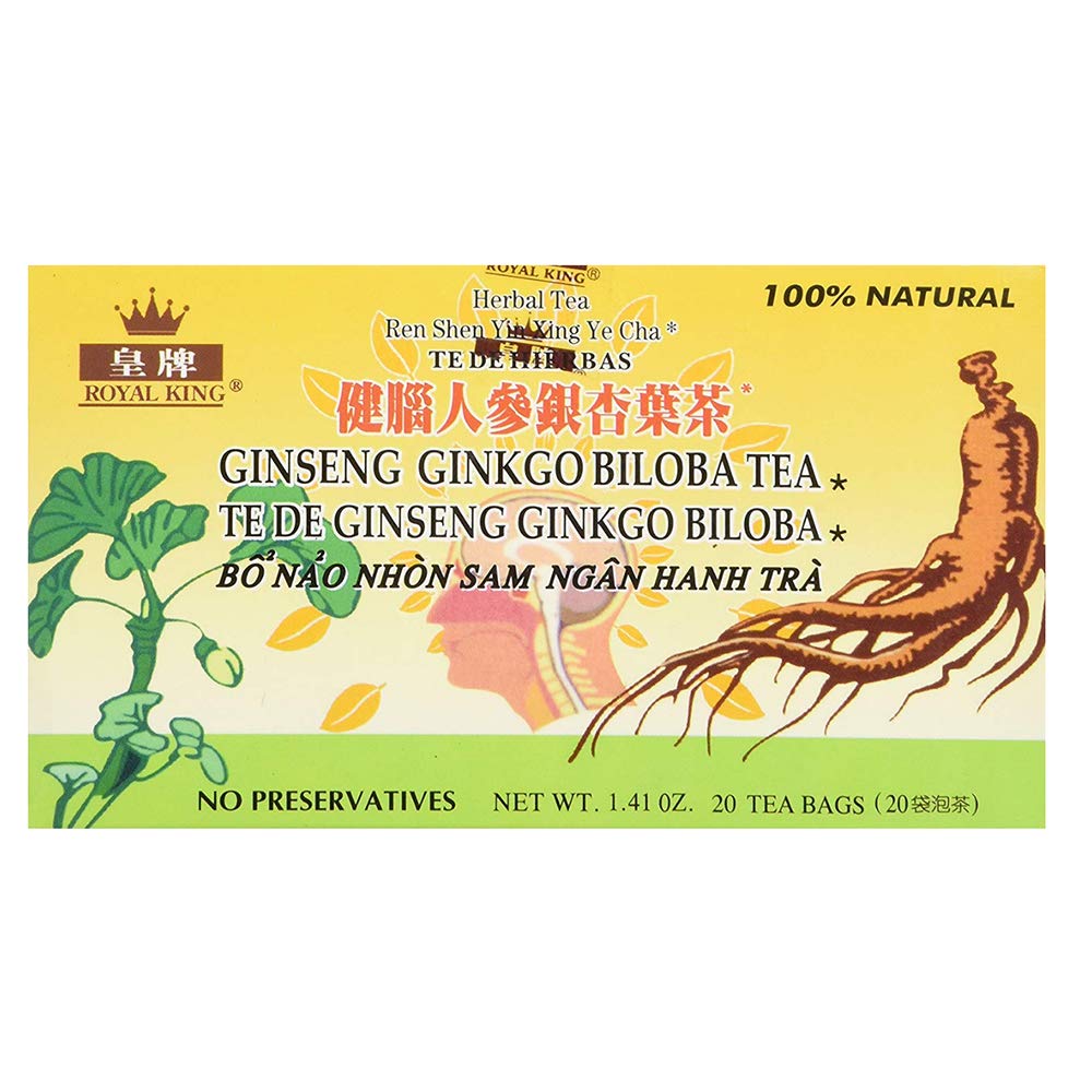 Kuninglik kuningas Ginseng Ginkgo Biloba Tee (20 teekotti) - 3 karpi