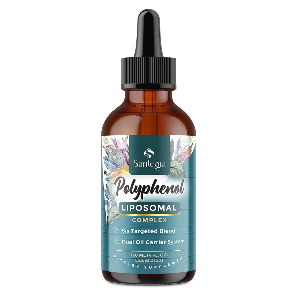Polüfenoolide täiendus Liposomal, üle 27 polüfenoolkompleksi ja võimsa antioksüdandi, MCT ja oliiviõliga, Quercetin Extract, Hawthorn Berry Extract, Age Defense, Energy, Immune, 120 ML