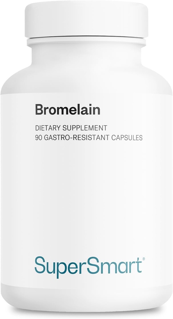 Supersmart - Bromelain 1500 mg 3000 GDU päevas - ananassi juurtest ekstraheeritud ensüümid - seedetrakti võimendaja | Mitte-GMO & Gluteenivaba - 90 DR kapslid