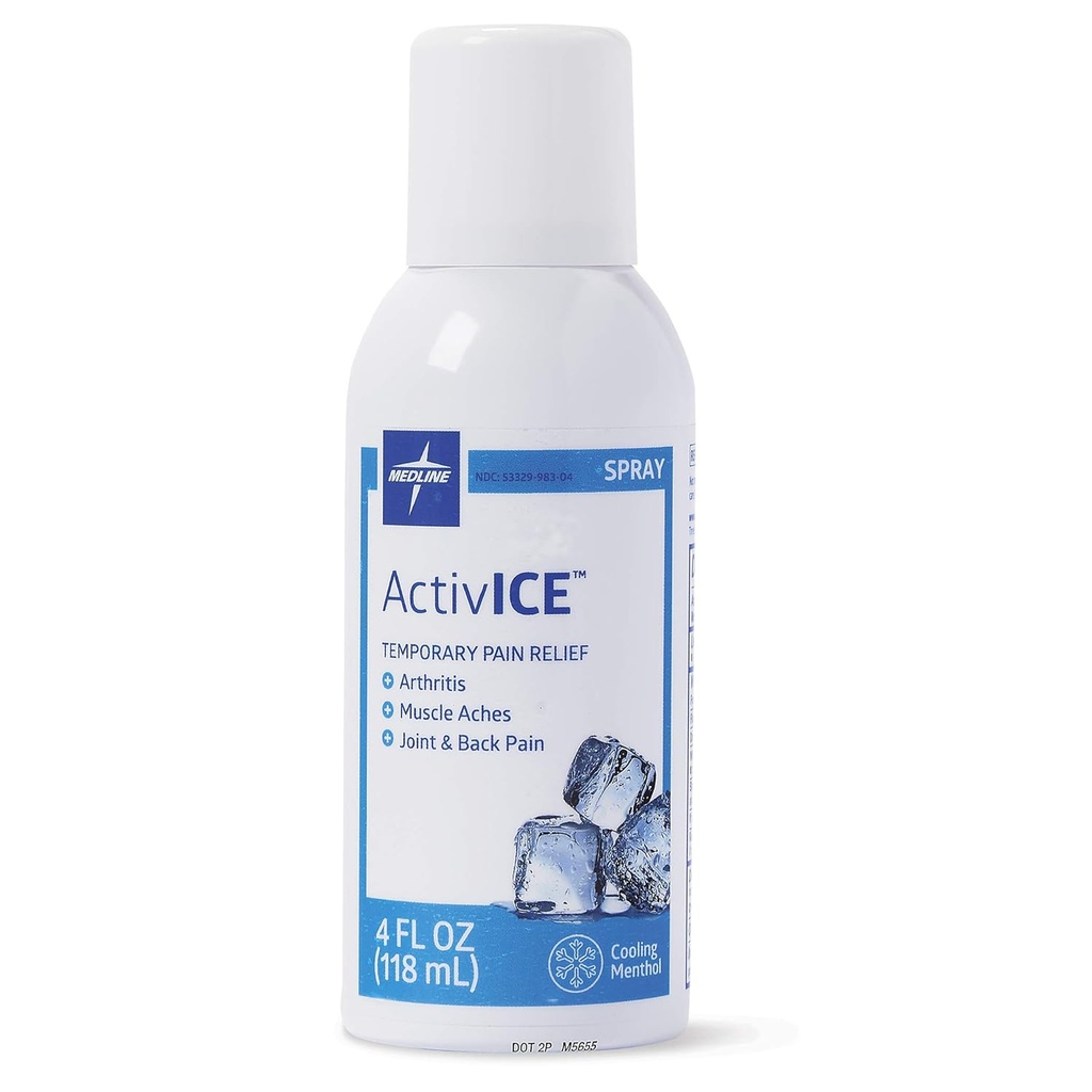 Medline ActivICE Spray Cooling Gel, Topical Pain Relief for artriit, liiges, lihased, selja ja keha valu, 4 oz