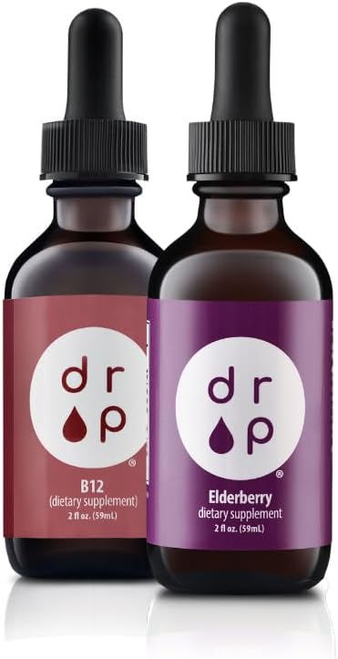 Drop Supplements Vedel Elderberry tilgad ja vitamiin B12 tilgad