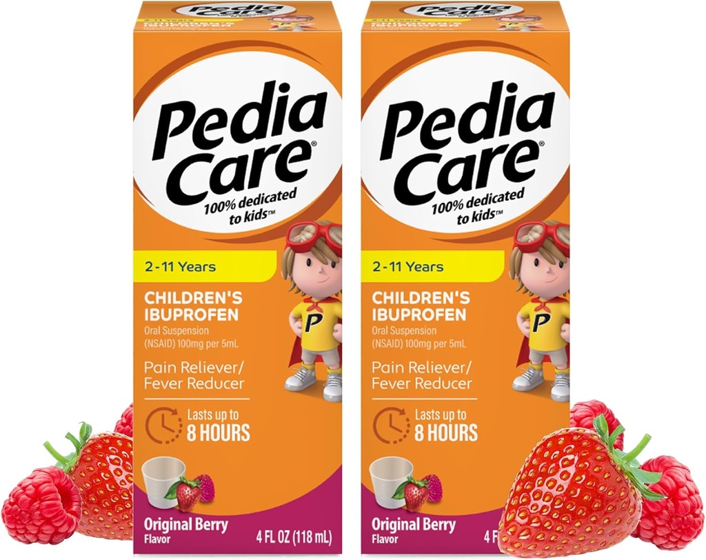 Laste Ibuprofeen Suukaudne suspensioon Vedelik , Lapsed Valu Reliever + palaviku vähendaja , vanuses 2-11 , Berry Flavor , 4 fl oz (2 Pack )