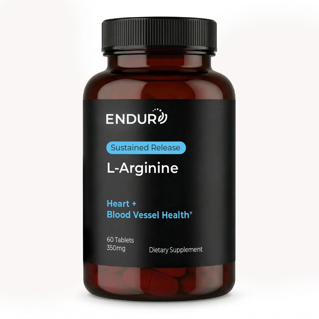 Endur L-arginiini täiendus, aitab toetada tervislikku verevoolu ja südamefunktsiooni, treeningut ja immuunsust, gluteenivaba, 350 mg (60 tabletti)
