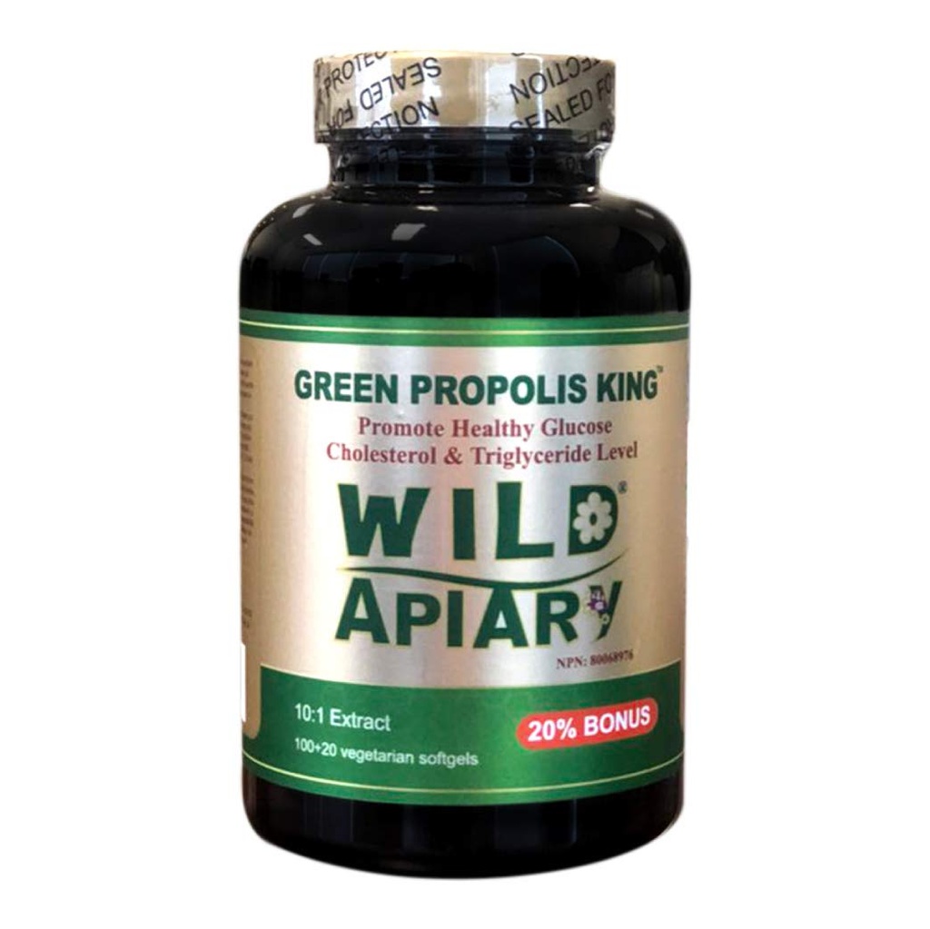 Wild Ameary Brasiilia Green Bee Propolis King Taimetoitlane Softgel 120 geelid - Mittealkohoolne, vahavaba, suhkruvaba
