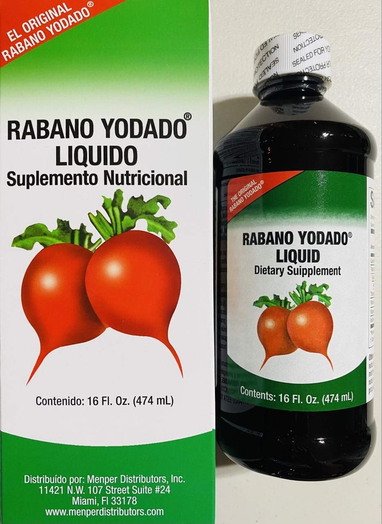 Rabano Yodado Liquid 16 Fl Oz. - Boonussuurus - B12, B6 ja tiamiini lisand (1 kuu pakkumine)