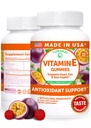 Lunakai USA valmistatud E-vitamiini Gummies 400IU koos C-vitamiiniga - maitsev, vegan, mitte-GMO lisand igapäevaseks naha ja silmade toetamiseks, 60ct