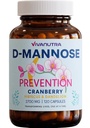 Cranberry D mannose kapslid - D mannoos koos Jõhvika, Hibiscus & Dandelioniga, 2000 mg päevas - toetab kuseteede tervist ja mugavust - 120 Veggie kapslit