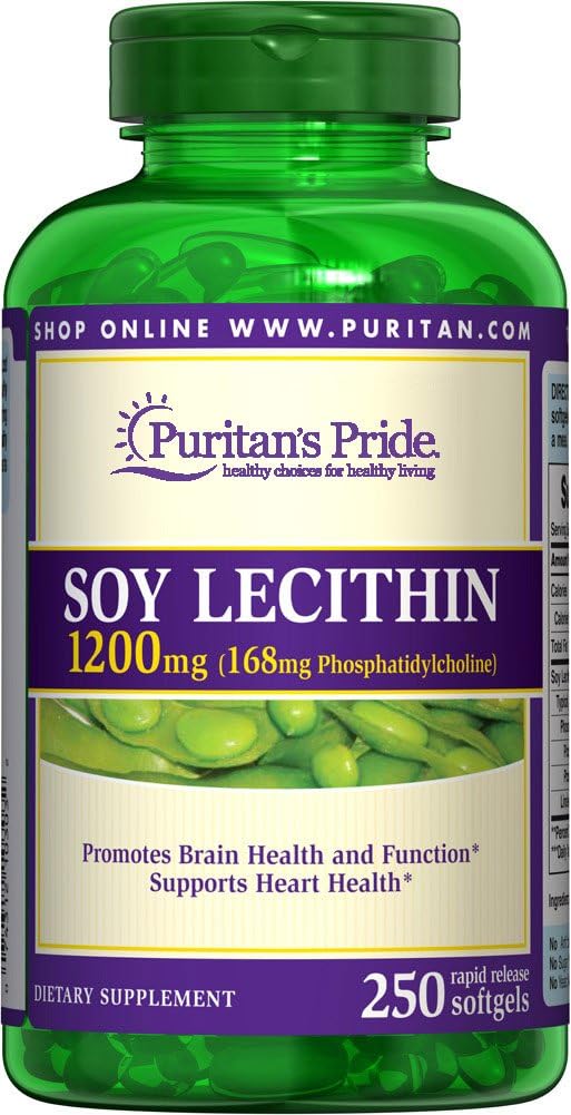 Puritan's Pride Soy Letsitiin 1200 mg 250 Rapid release softgels