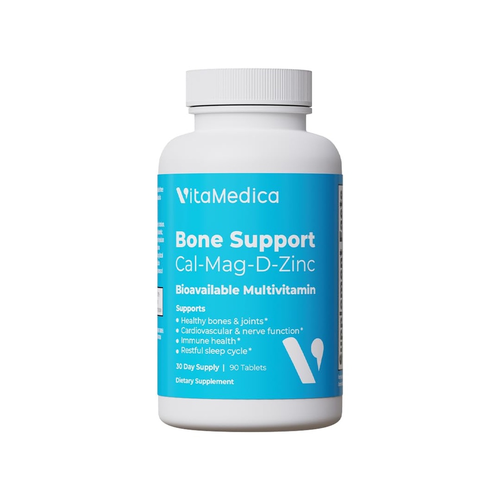 VitaMedica | Luutoetus | Luude ja liigeste lisand | Kaltsium | Magneesium | D-vitamiin ja K-vitamiin | Boor | Kelaaditud mineraalid | Luutugi | Looduslik uni | Valmistatud USAs | 90 Ct | 30 Servingut