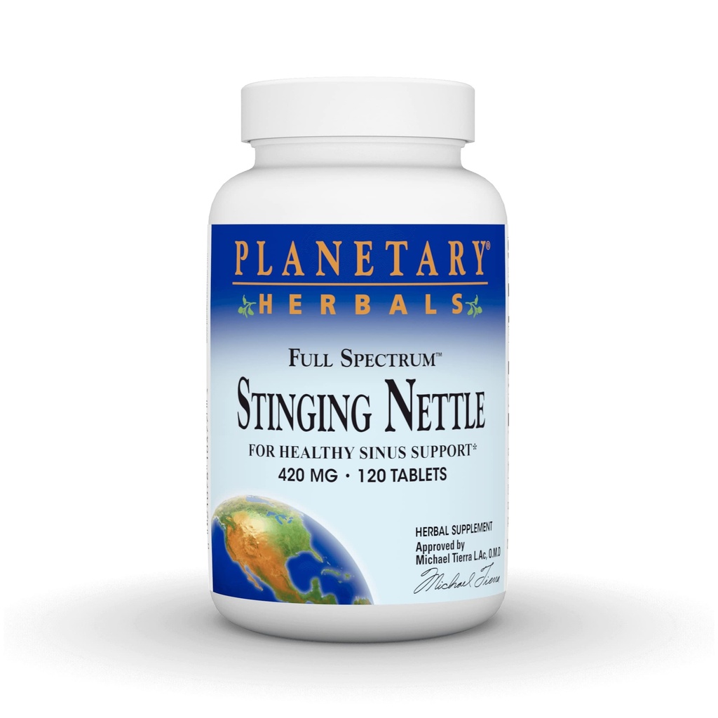 Planetaarsed Taimed Täielik Spektri Stinging Nettle, Tervisliku Siinuse Tugi * 420 mg - 120 tabletti