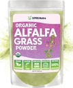 XPRS Nutra Orgaaniline Alfalfa Pulber - Premium Vegan Toidulisand Rikas Kaltsiumi, Antioksüdandid, Vitamiinid - Farmer Alfalfa Täiendus Lastele Ja Täiskasvanutele - Vegan Sõbralik Tervislik Leht (4 Ounce)