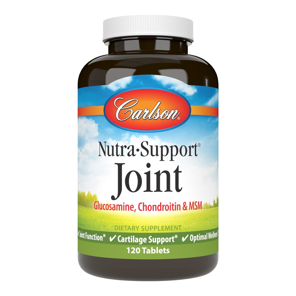 Carlson - Nutra-Support , Glükosamiin Chondroitin & MSM , liigesefunktsioon , kõhre tugi & optimaalne heaolu , 120 tabletti