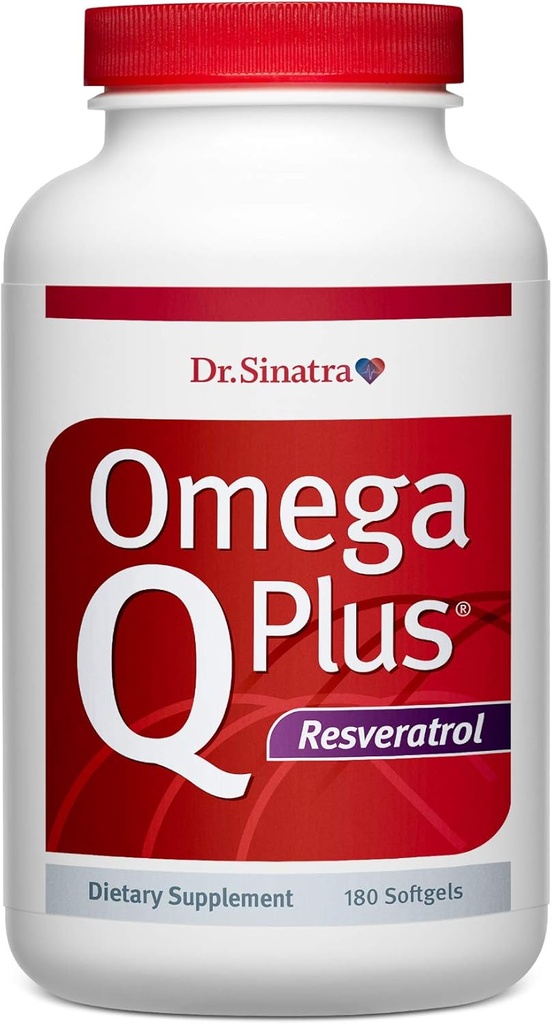 Dr Sinatra Omega Q Plus Resveratrool - Omega-3 täiendus koos CoQ10 ja Resveratrooliga - edendab terviklikku südame ja kogu keha tervist, mis aitab teil vananeda hästi (180 pehmet geeli)