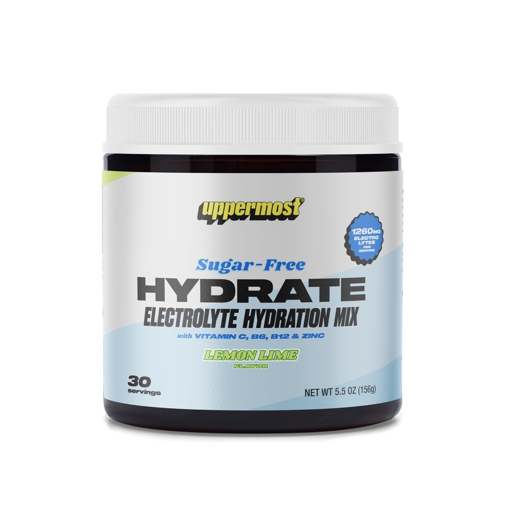 UPPERMOST Hüdraat Keto Elektrolüüdid Pulber Ei Suhkrujoogi Segu - Looduslikult Maitsestatud Ja Magusustatud - Vitamiin C, B6, B12 & Tsink - 30 Servings (sidrunlubja)