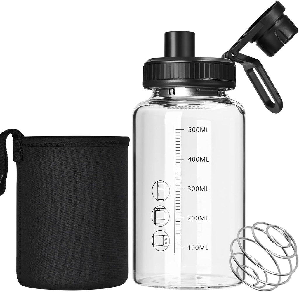 Klaas Shaker Bottle, 22oz BPA-Free Lõhnatu Shaker Pudel 304 roostevabast terasest palli ja eemaldatav puhastuspintslid Fitness Valgusegud (1Pack)