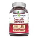 Amazing Nutrition Quercetin 800 Mg Bromelain 165 Mg Veggie kapslid Supplement | Non-GMO | Gluteenivaba | Valmistatud USAs | Sobib taimetoitlastele (240 Count)