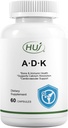 HUJ ADK täiendus, 60 kapslit, kaltsium, vitamiinid A, D3, K2 (MK-7)