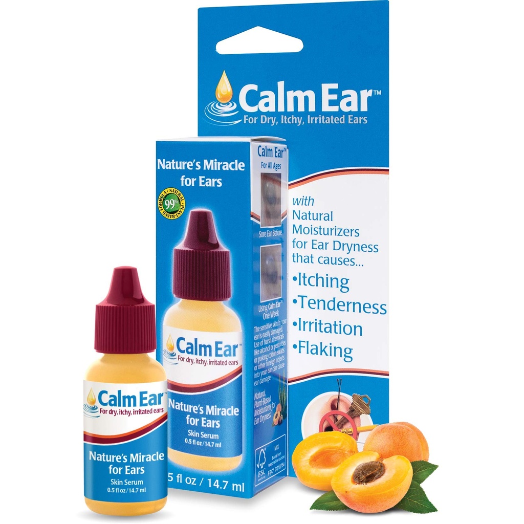 Miracell Calm Ear Drops 14, 7 ml - Natural Relief sügelevad, ärritunud ja kuivad kõrvad - Määrdunud kõrvatropid ja kuulmisabivahendid
