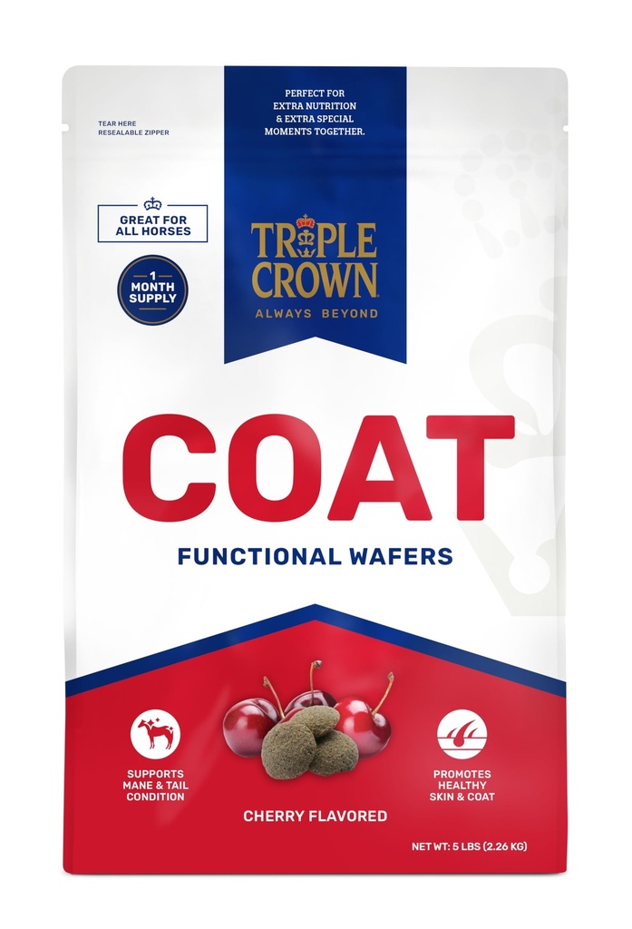 Kolmekordne Crown Coat Vahvlid, funktsionaalne hobuste Vahvlid, Horse Coat Supplement, Horse Skin Supplement Wafer, 5 naela