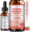 Potassium Magnesium Supplement Liquid Drops - High Absorption Potassium Supplement with Magnesium, Calcium, Vitamin D3 K2, Vegan, Non-GMO Potasio Support Leg Cramps, Bone, Muscle - 2 Fl oz
