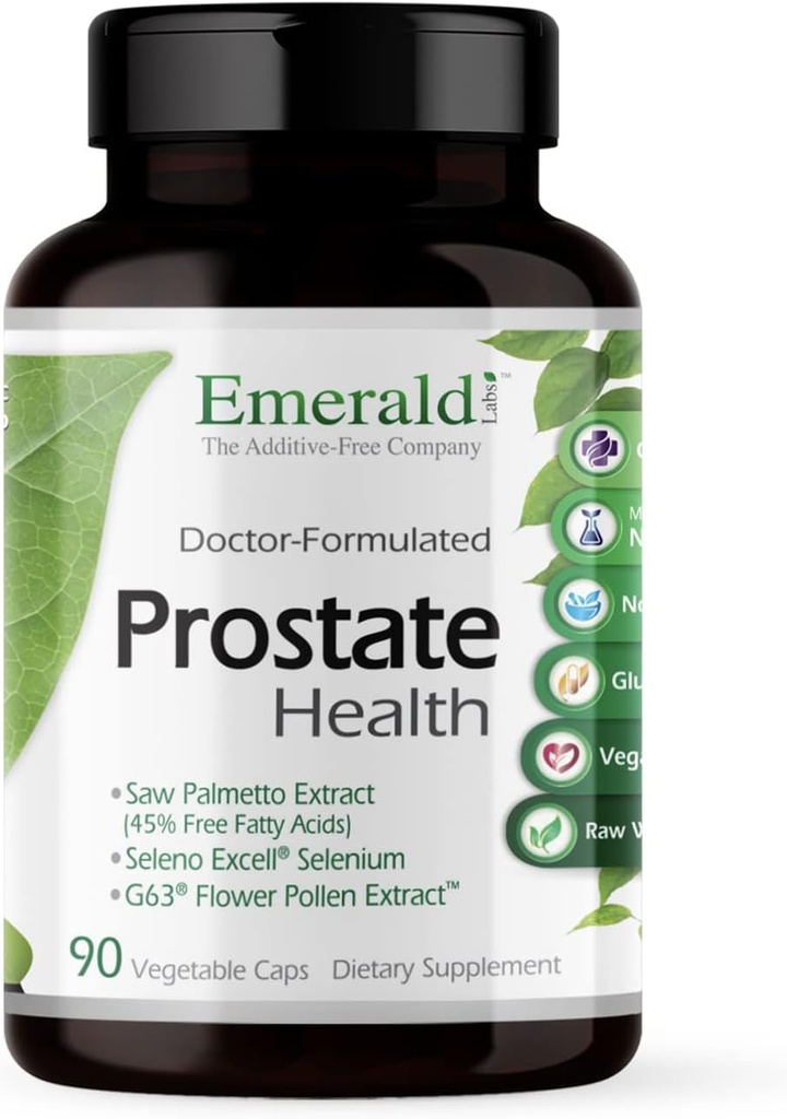EMERALD LABS eesnäärme tervis - eesnäärme tugilisa koos Saw Palmetto, lükopeeni, nõelumisnõela ja muuga * - Vegan & Gluteenivaba - 90 köögiviljakapslit (30-päevane pakkumine)