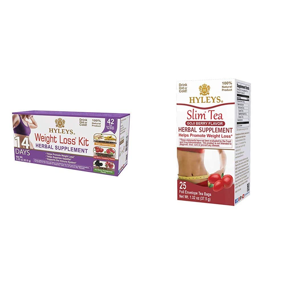 Hyleys 14 päeva kaalulangus + Slim Tee Goji Berry Maitse - Kaalujuhtimise Bundles (1 Pack)