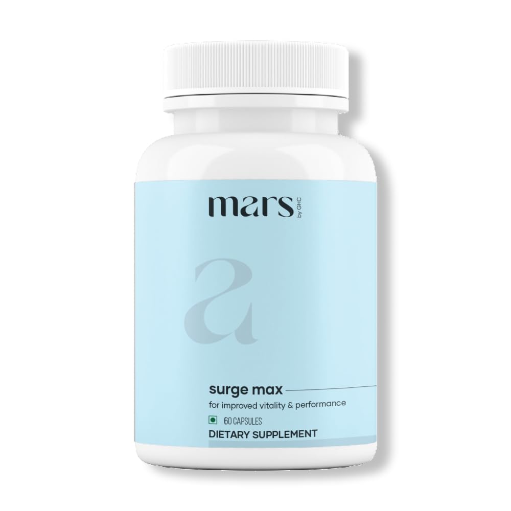 Mars Surgemax looduslikud kapslid Shilajit & Safed Musli | toetab energiat, jõudu ja immuunsust | aktiivse elustiili jaoks | 60 kapslit | 1 pakend
