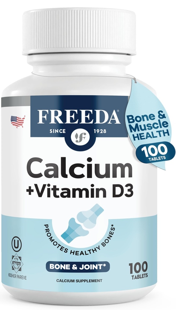 TASUTA kaltsium 600 mg koos vitamiiniga D3 400 RÜ – oluline luude tugisammas – Kosher, gluteenivaba, kergesti neelatavad kaetud tabletid naistele ja meestele (100 Ct)