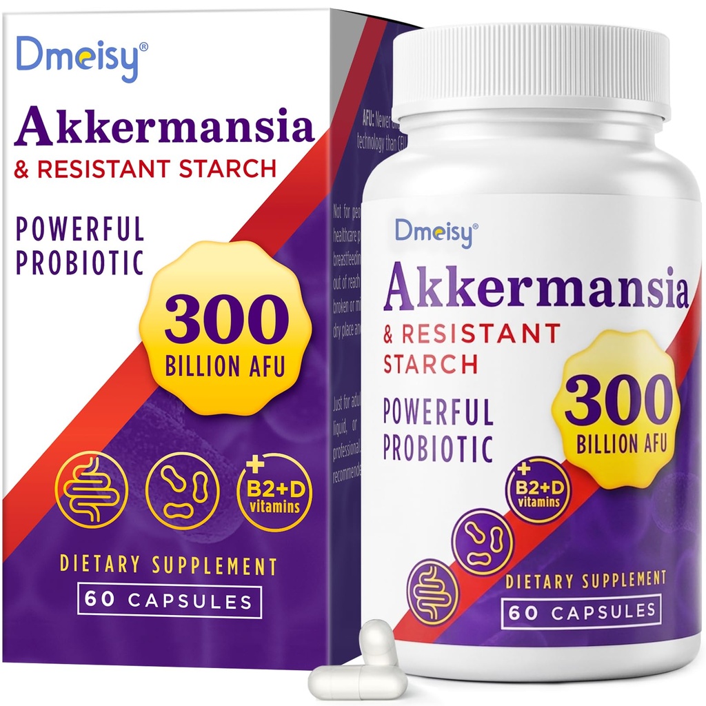 GLP ONE Supplement - 300 miljardit AFU Akkermansia Muciniphila, Akkermansia Probiootikum Naistele ja meestele, Boost, Seedetrakti, Soolestiku, Immuunsuse, Suurendab Soolestiku Lining Funktsiooni Ja Soole seinad, 60 Count