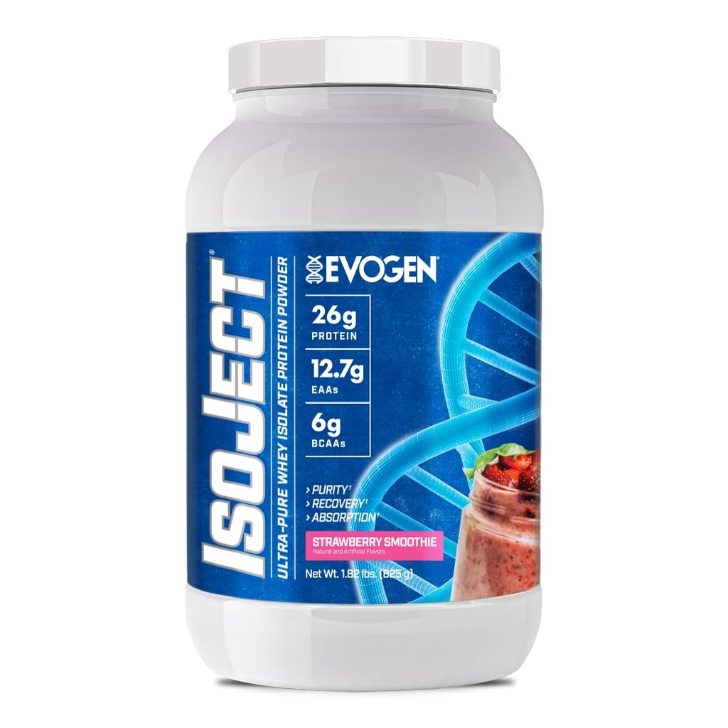 Evogeni isojekt - vadakuvalgu isolaat | Ülipuhas vadakuvalgu pulber Ignitor Ensüümide, BCAA-de ja EAA-dega | Enhanced Absorption & Recovery | Maasikasmoothie | 25 Servingut
