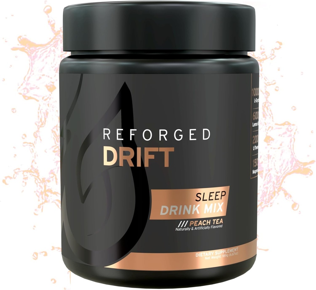 Drift Sleep Drink Mix - Calm Magnesium Pulber Sleep Aid Supplement - Melatoniini Magamispulber Lisa magneesium, Sidrun Balm, L-Theanine, L-Glycine - Virsikutee, 30 Servings