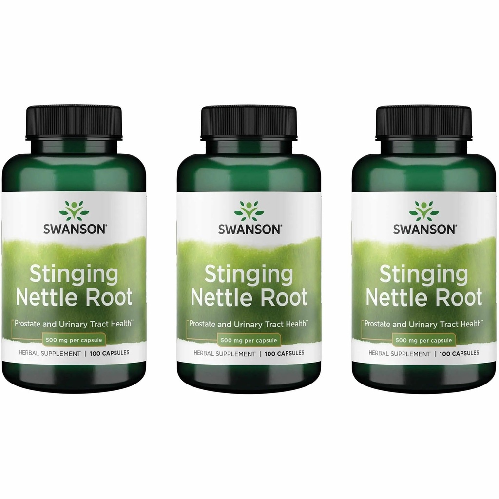 Swanson Stinging Nettle Juur (Urtica Dioica) - Taimne täiendus - (100 kapslit, 500 mg) (3 pakendit)