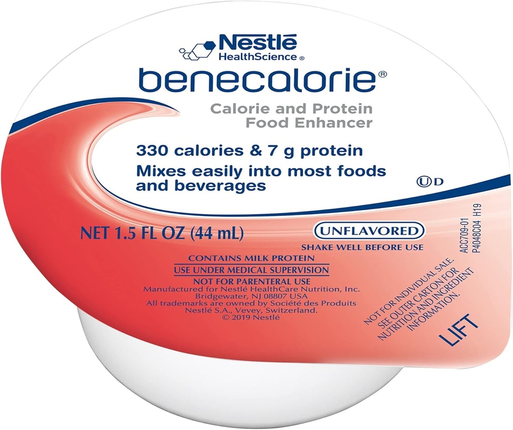 Benecalorie Calorie ja valgu tõhustaja - maitsestamata (330 kalorit, 7 g valku) - 1,5 fl oz tassi, 24 Pack
