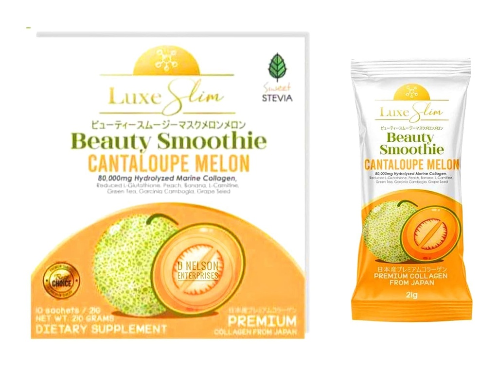 Ilu Smoothie Cantaloupe Melon , 80 000 mg hüdrolüüsitud mere kollageen , 21gx10 kotikest , 7, 4075 Ounce
