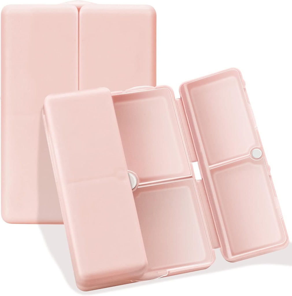 FYY Daily Pill Korraldaja, 7 Kompartments Portable Pill Case Travel Pill Korraldaja, [Folding Design] Pill Box Purse Pocket hoida vitamiine, tursa maksaõli, täiendused ja ravim-Pink