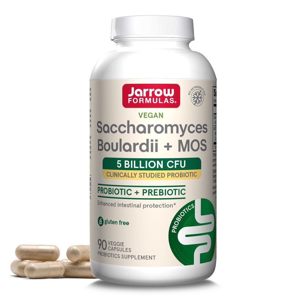 Jarrow valemid Saccharomyces Boulardii + MOS probiootikumid seedetrakti tervise ja soolestiku toetamiseks - 5 miljardit CFU per Serving - 90 hilinenud vabastamiskapslit - probiootikum + prebiootikum - 90 serveerimist
