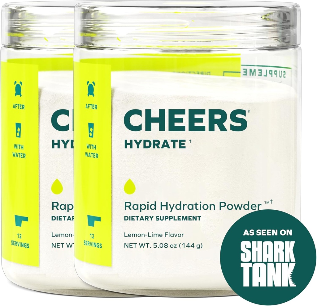 Cheers Hydrate | Suukaudne rehüdratatsioonilahus | Elektrolüüdid kiireks hüdreerimiseks | Sidrunlubja maitse | 24 serveerimist | Elektrolüütide lisa naatriumi, kaaliumi, glükoosiga