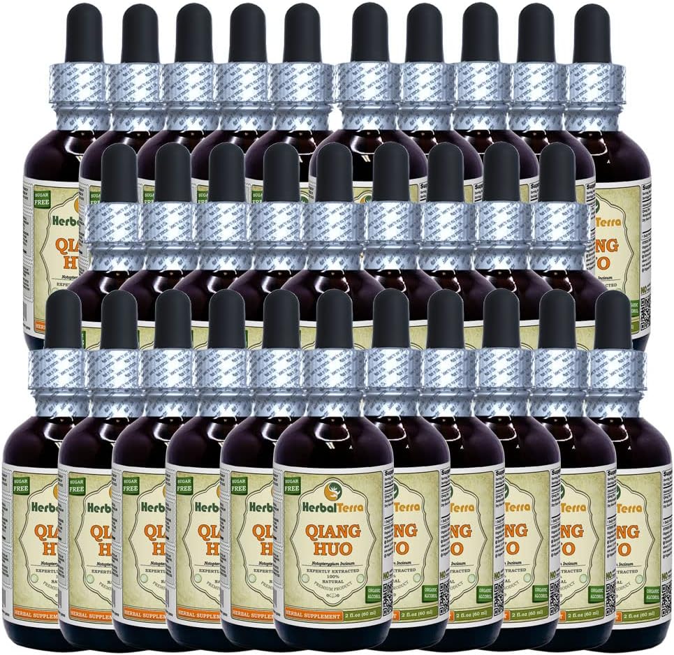 Qiang Huo, Notopterygium (Notopterygium Incisum) tinktuur, kuivatatud juurevedeliku ekstrakt (kaubanimi: HerbalTerra, Proudly Made in USA) 30x2 fl.oz (30x60 ml)
