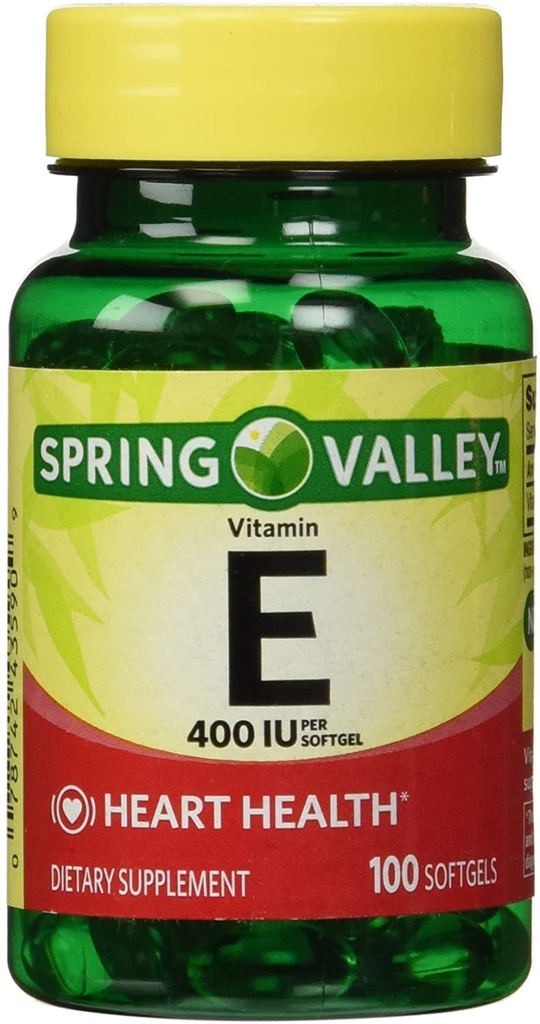 Spring Valley - Vitamiin E 400 RÜ, vees lahustuv, 100 Softgels