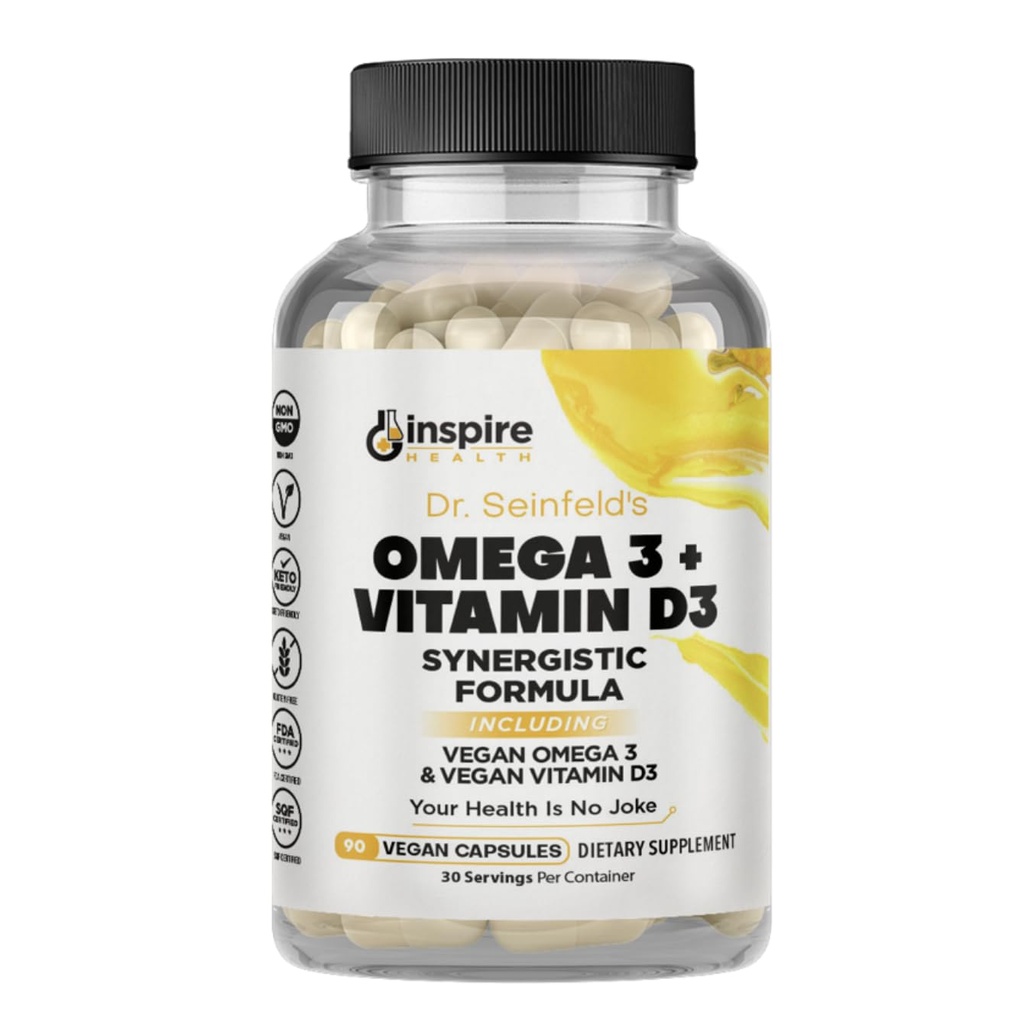 Igav toitumine Vegan Omega 3 ja vitamiin D3 täiendus 90Ct