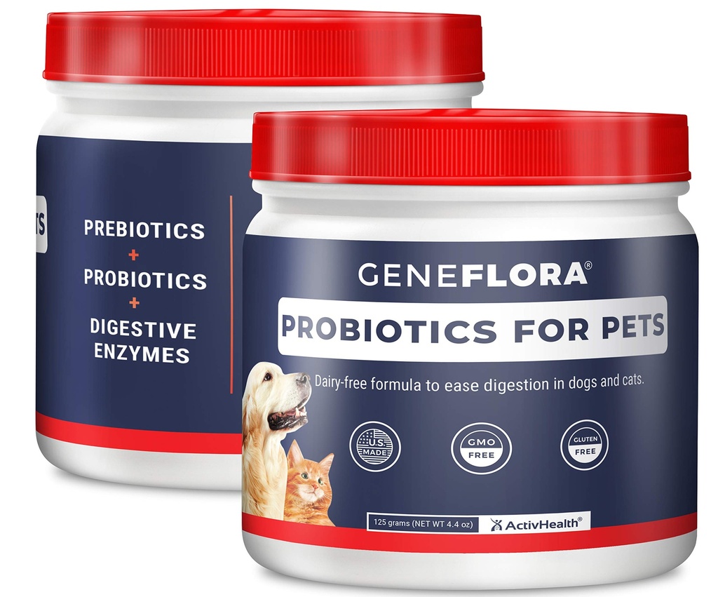 ActivHealth seedetrakti ensüümid ja probiootikumid lemmikloomadele (koerad, kassid, küülikud ja rohkem, 125 mg, 120 portsjonit) Geneflora poolt lemmikloomade pakendile 2