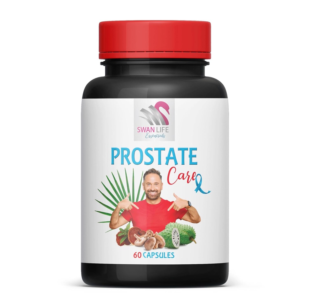 eesnäärmetoetus meestele - PROSTATE CARE PILLS - nõgesleht, Saw Palmetto, Red Vaarika, Graviola, Green Tea Leaf, Maitake Seene, Reishi, Shiitake Seene, Vitamiin B-6, 1 B 60 Caps