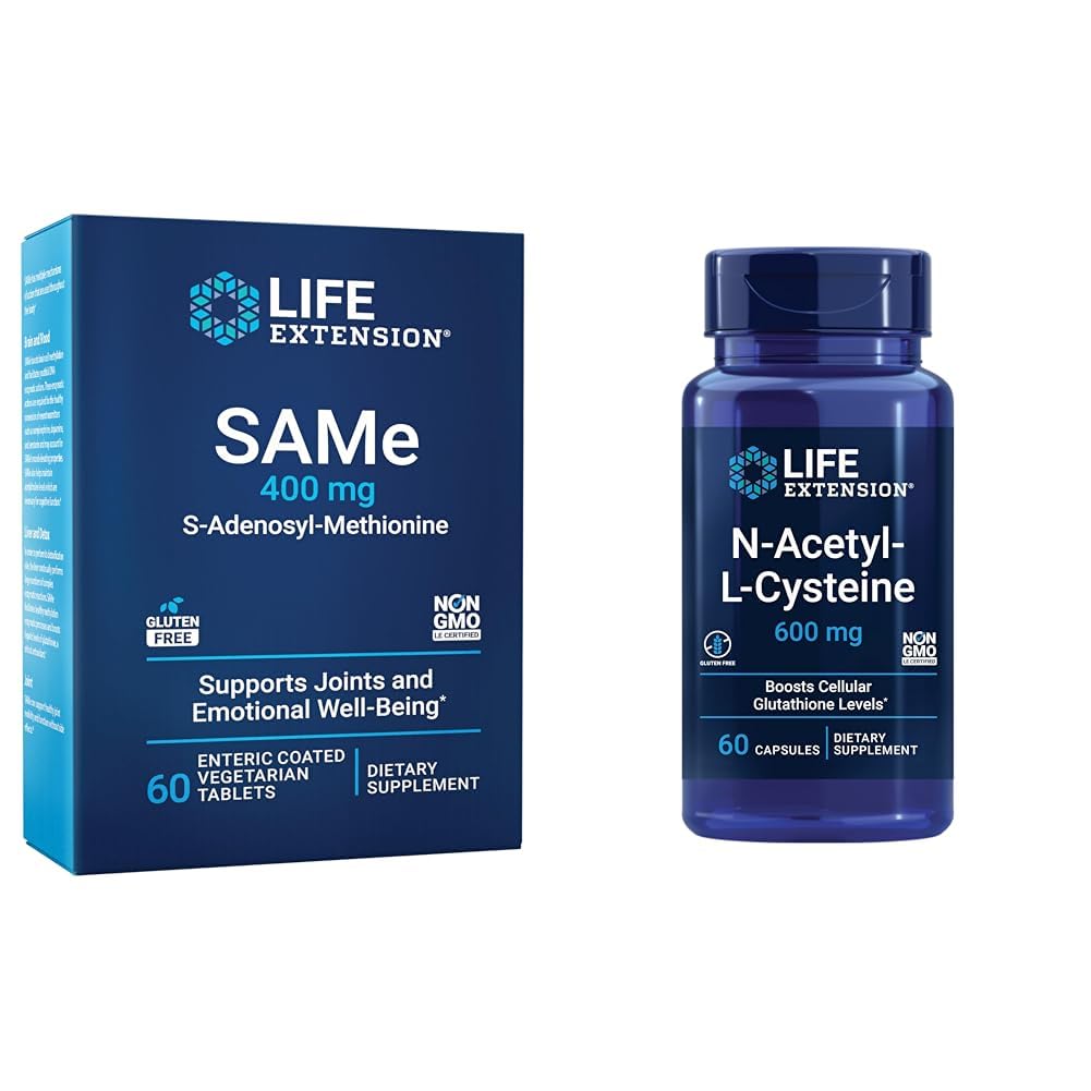 Elu pikendamine Sama 400mg & N-atsetüül-L-tsüsteiin 600mg - 60 Maksa, liigeste ja immuunsuse tugi