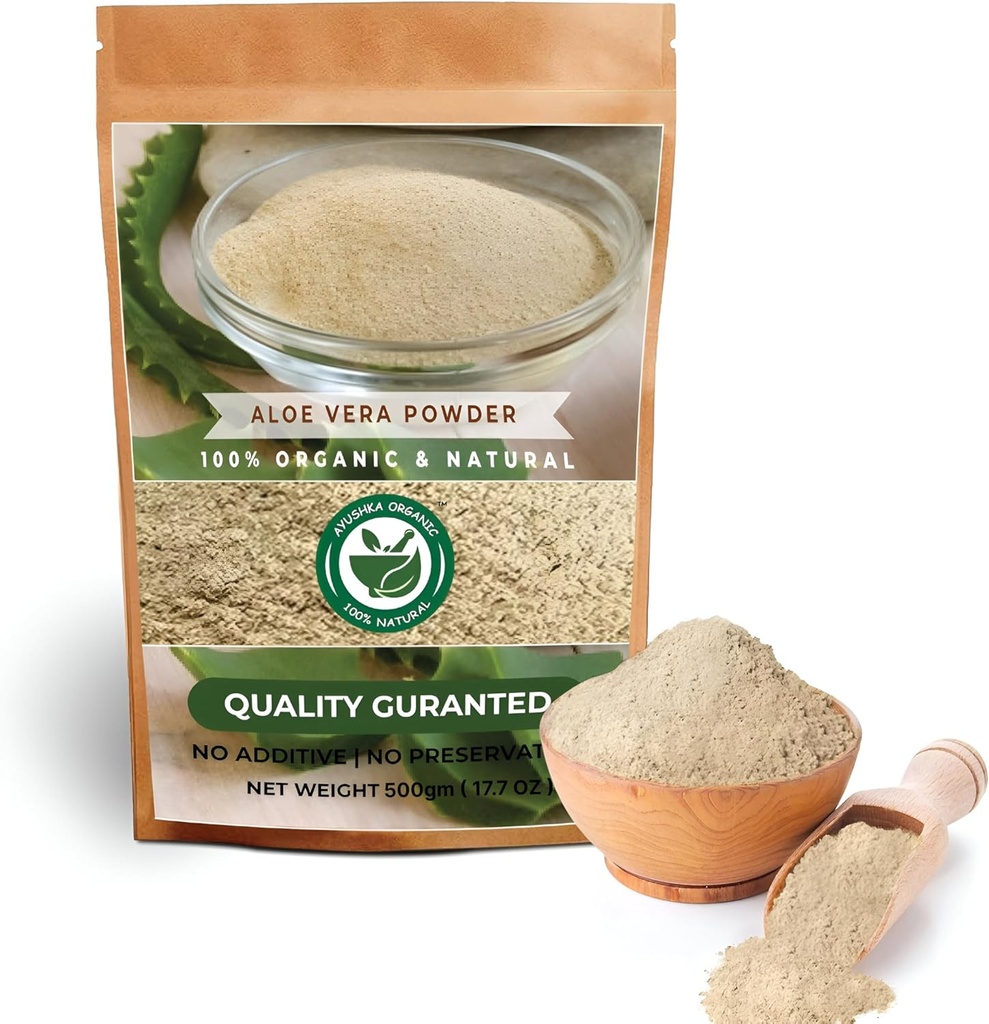 Aloe Vera pulber | Aloe barbadensis | Juuksehooldus, nahahooldus ja looduslikud abinõud (17,7 OZ | 500 gm)