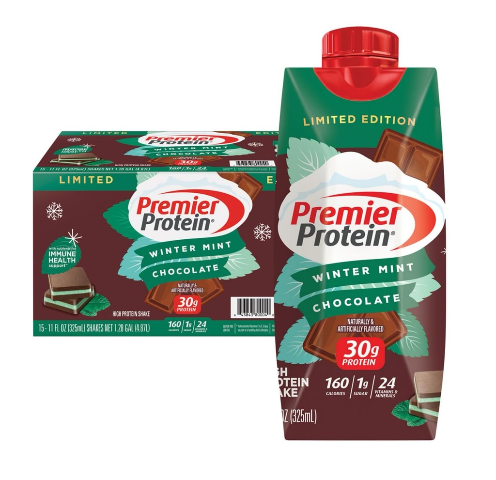 Premier Protein Winter Mint Chocolate Protein Shake 11 Fl Oz (pakk 1)
