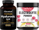 NatureBell hüaluroonhappe kapslid biotiini + C-vitamiini ja elektrolüütide hüdratatsiooni pulbripakend | Täielik iluhoolduskompleks | Tõeline kookosvee elektrolüüdid