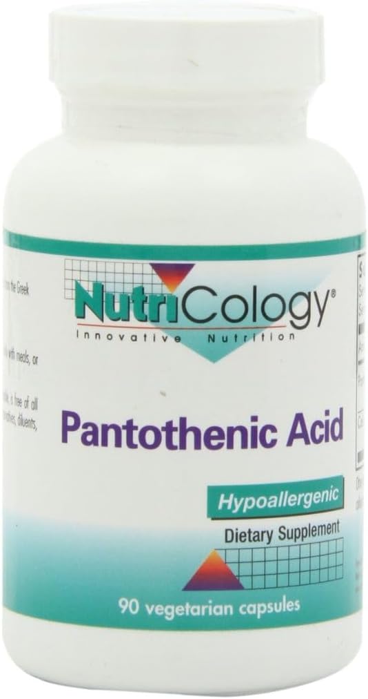 Nutrikoloogia Pantoteenhape - Vitamiin B5 meestele ja naistele, kaltsium, 500mg toidulisand, puhas, orgaaniline, taimetoitlane kapslid - 90 loend