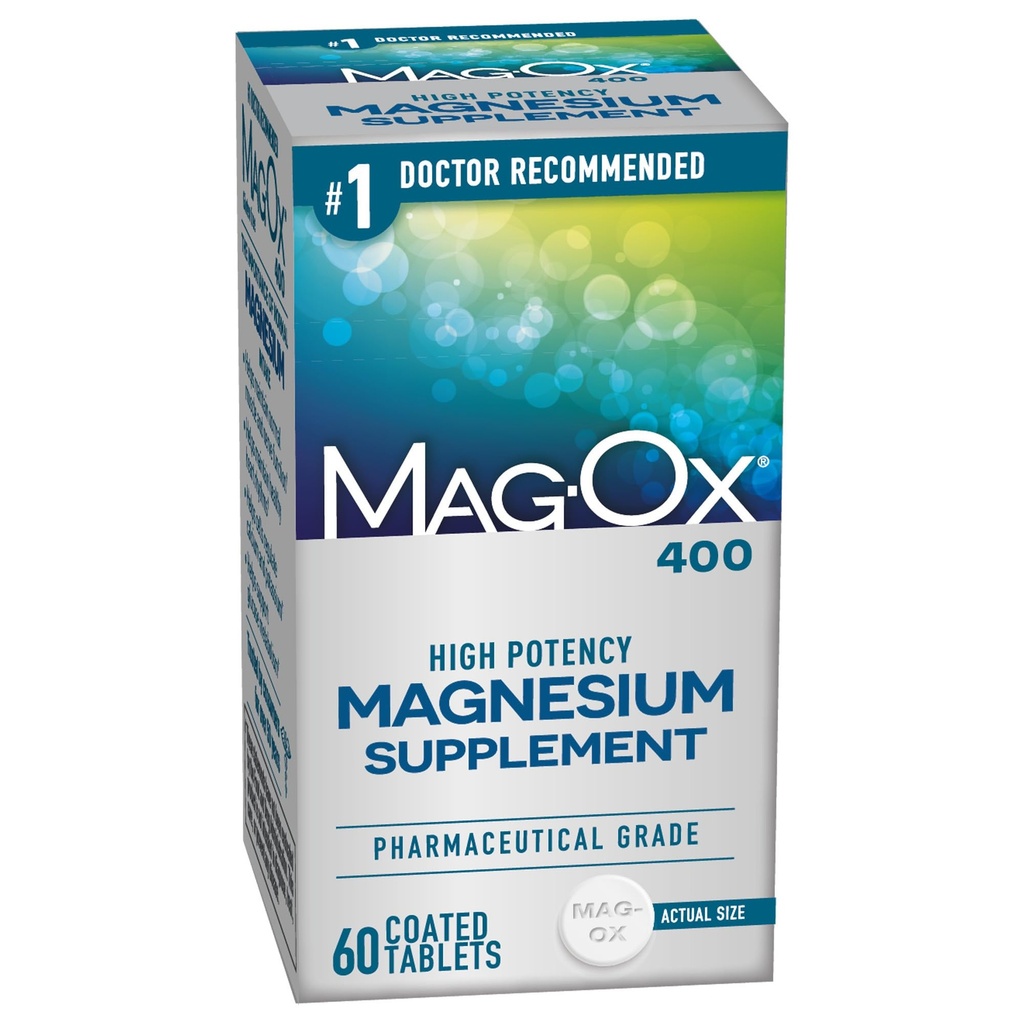 Mag-Ox 400 Magneesiumilisand, farmatseutiline magneesiumoksiid 482 mg annuse kohta, 60 tabletti