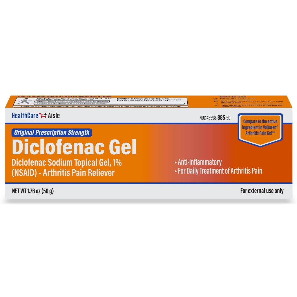 HealthCareAisle Diklofenaki geel, 1%, artriidi valu leevendamine - 50 g toru - originaal retsepti tugevus (NSAID)
